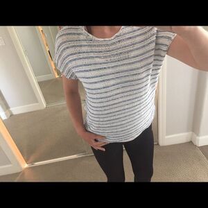 Ralph Lauren jeans Knit Stripe Top Size M Blue/white Oversized Boxy